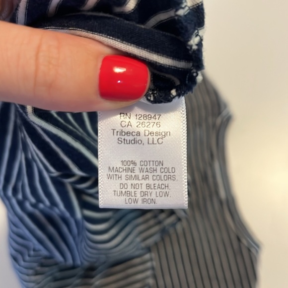 Niki Lotan Blue and White Stripped Muscle Tee - S - Picture 5 of 5